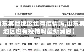【山东其他地区也有疫情吗,山东其他地区也有疫情吗最新消息】