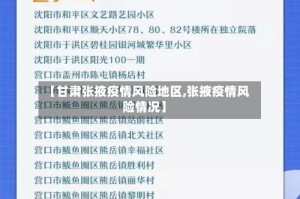 【甘肃张掖疫情风险地区,张掖疫情风险情况】