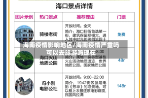 海南疫情影响地区/海南疫情严重吗可以去旅游吗现在