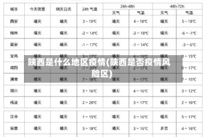 陕西是什么地区疫情(陕西是否疫情风险区)
