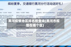 黑河疫情地区排名榜查询(黑河市疫情在哪个区)