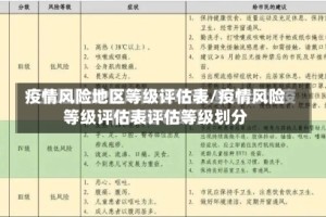 疫情风险地区等级评估表/疫情风险等级评估表评估等级划分