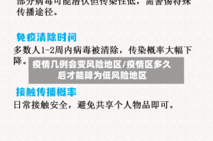 疫情几例会变风险地区/疫情区多久后才能降为低风险地区