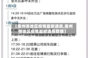 【惠州各地区疫情最新通报,惠州各地区疫情最新通报数据】