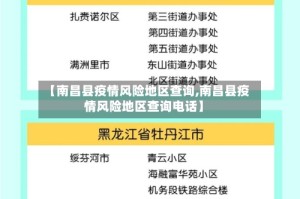 【南昌县疫情风险地区查询,南昌县疫情风险地区查询电话】