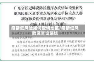 疫情低风险如何查询地区/疫情低风险区查询系统