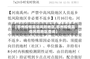 【苏州疫情高低风险地区,苏州疫情高低风险地区查询】
