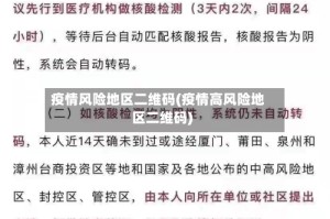 疫情风险地区二维码(疫情高风险地区二维码)