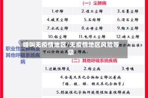 啥叫无疫情地区/无疫情地区风险等级