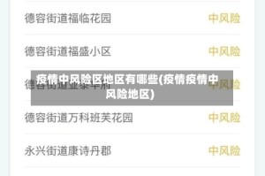 疫情中风险区地区有哪些(疫情疫情中风险地区)