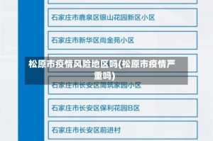 松原市疫情风险地区吗(松原市疫情严重吗)