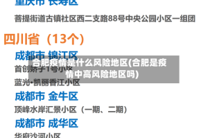 合肥疫情是什么风险地区(合肥是疫情中高风险地区吗)