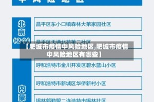 【肥城市疫情中风险地区,肥城市疫情中风险地区有哪些】