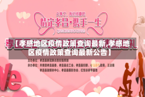 【孝感地区疫情政策查询最新,孝感地区疫情政策查询最新公告】