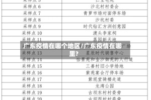 广东疫情在哪个地区/广东疫情在哪里?
