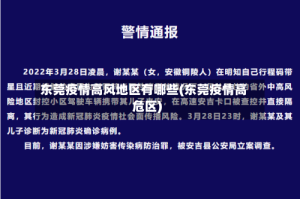 东莞疫情高风地区有哪些(东莞疫情高危区)