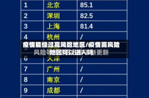 疫情能经过高风险地区/疫情高风险地区可以进入吗