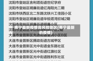 南宁最新疫情高风险地区(南宁最新的疫情)