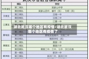 湖北武汉哪个地区有疫情/湖北武汉哪个地区有疫情了