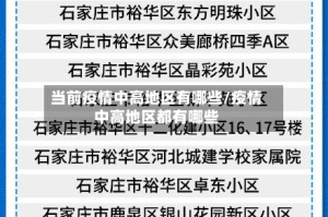 当前疫情中高地区有哪些/疫情中高地区都有哪些