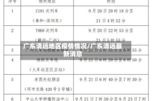 广东清远地区疫情情况/广东清远最新消息