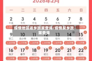疫情地区返乡政策查询/疫情反乡政策查询