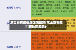 怎么看有疫情地区呢最新(怎么查看疫情地区风险)