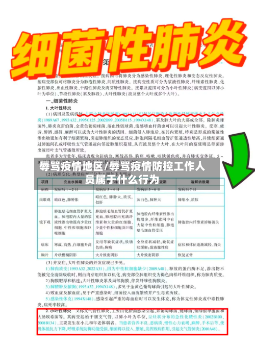 辱骂疫情地区/辱骂疫情防控工作人员属于什么行为-第1张图片