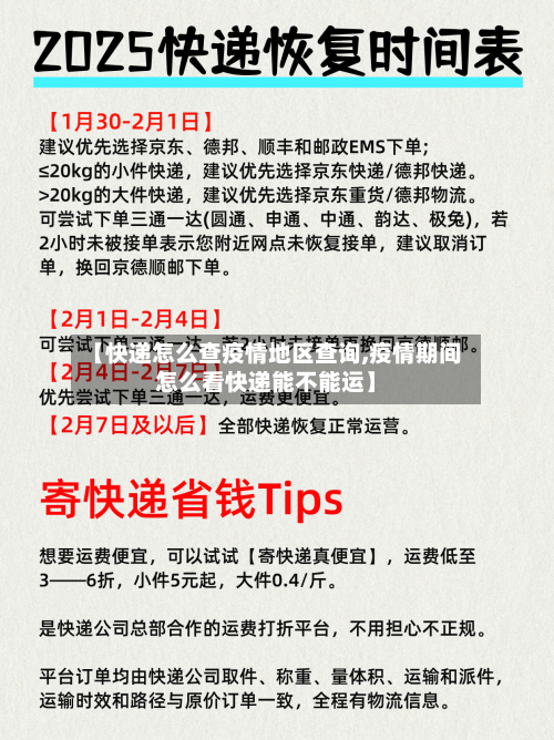 【快递怎么查疫情地区查询,疫情期间怎么看快递能不能运】-第3张图片