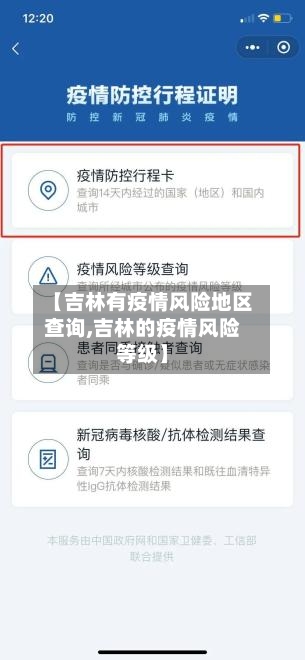 【吉林有疫情风险地区查询,吉林的疫情风险等级】-第1张图片