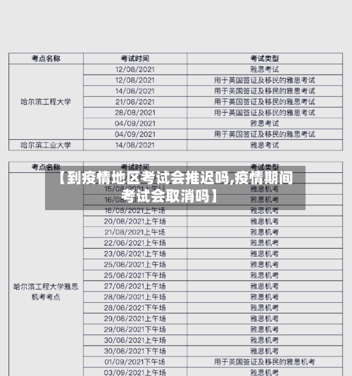 【到疫情地区考试会推迟吗,疫情期间考试会取消吗】-第1张图片