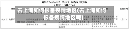 去上海如何报备疫情地区(去上海如何报备疫情地区呢)-第1张图片