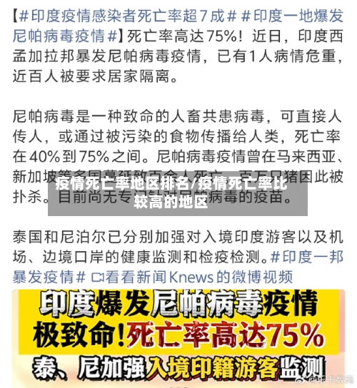 疫情死亡率地区排名/疫情死亡率比较高的地区-第1张图片