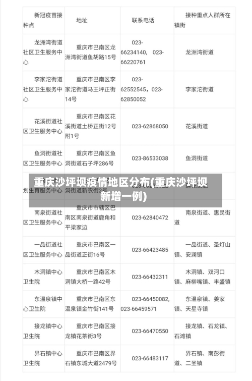 重庆沙坪坝疫情地区分布(重庆沙坪坝新增一例)-第2张图片