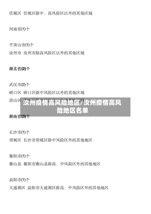 汝州疫情高风险地区/汝州疫情高风险地区名单-第2张图片