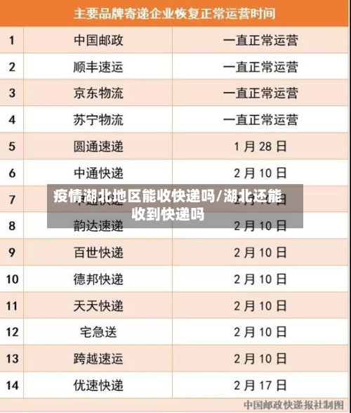 疫情湖北地区能收快递吗/湖北还能收到快递吗-第3张图片