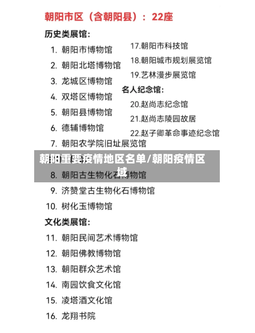 朝阳重要疫情地区名单/朝阳疫情区域-第1张图片