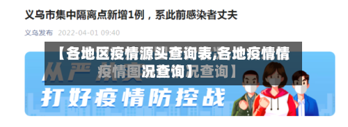 【各地区疫情源头查询表,各地疫情情况查询】-第3张图片