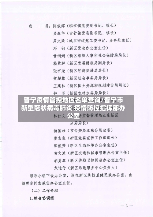 普宁疫情管控地区名单查询/普宁市新型冠状病毒肺炎 疫情防控指挥部办公室-第1张图片