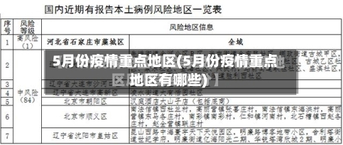 5月份疫情重点地区(5月份疫情重点地区有哪些)-第1张图片
