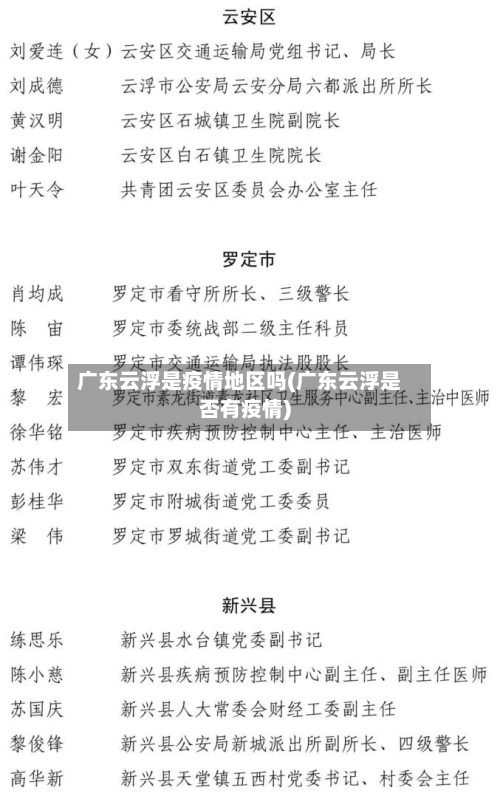 广东云浮是疫情地区吗(广东云浮是否有疫情)-第2张图片