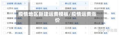 疫情地区新建运费模板/疫情运费涨价-第1张图片