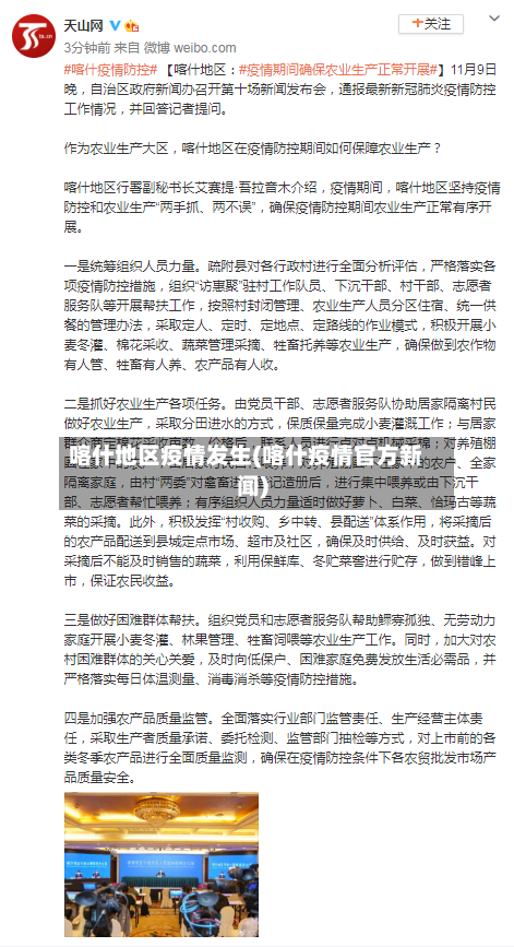 喀什地区疫情发生(喀什疫情官方新闻)-第2张图片